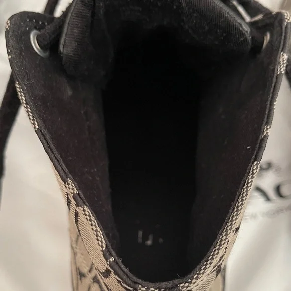 Coach Women's High-Top Sneakers - Black and Grey - Picture 6 of 8